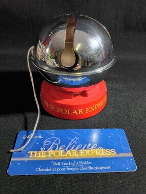 Hallmark 2004 The Polar Express Believe Bell Tea Light Candle Holder w/ Tag